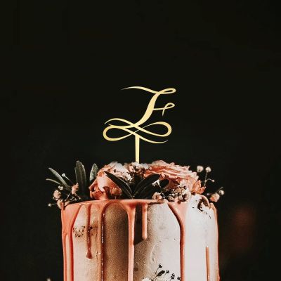 Wedding Cake Topper Letter F Cake Topper Wedding Anniversary Birthday Party Cake Decoration Supplies Cake Toppers Acrylic