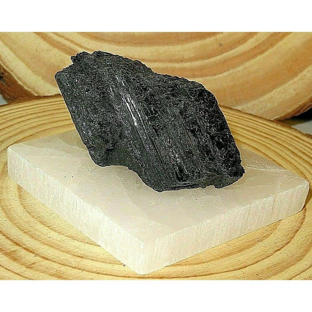 1 Pcs Selenite Black Tourmaline Home Protection Kit Reiki Chakra Stone Crystal Cleanse