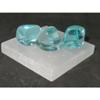 Calming Meditation Kit Selenite Plate 3" plus 3 Medium Blue Aqua Obsidian view 3