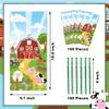 100 Pieces Farm Animal Cellophane Bags Farmhouse Party Treat Bag Cow Sheep Pig Printed Candy Goodie Bags with 100 Twist Ties for Birthday Baby Shower Party Favors Chocolate Snacks Cookies Packaging view 2