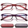 EYEURL Reading Glasses for Womens Blue Light Blocking - 2 Pairs Ladies Computer Readers +0.50 Lightweight Flexible Eyeglass Anti Eyestrain UV view 1