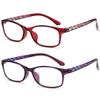 EYEURL Reading Glasses for Womens Blue Light Blocking - 2 Pairs Ladies Computer Readers +0.50 Lightweight Flexible Eyeglass Anti Eyestrain UV view 2