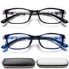 EYEURL Blue Light Blocking Readers for men Women - 2 Pair Ladies Computer Reading Glasses +3.25 Stylish TR90 Rectangular Frames view 1