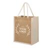 TopTie Custom Burlap Tote Bag, Add Logo on Jute Tote Bag for Wedding, Personalized Grocery Shopping Bag view 1