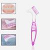 Dioche Denture Brush - Double Sided, Pink, Reusable, Manual, Plastic Handle, Nylon Cleans Partial, Half & Complete Dentures view 4