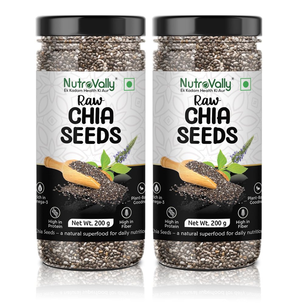 Chia Seeds, Natural Superfood, Plant-Based Ingredient for Smoothies, Baking, and Cooking
