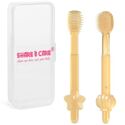 SHARE&CARE Easter Day Gifts Baby Toothbrush and Baby Tongue Cleaner for Toddler Oral Care, Birth of New Life Soft Silicone Toothbrush, Women Gift for Mom, Wife,Her