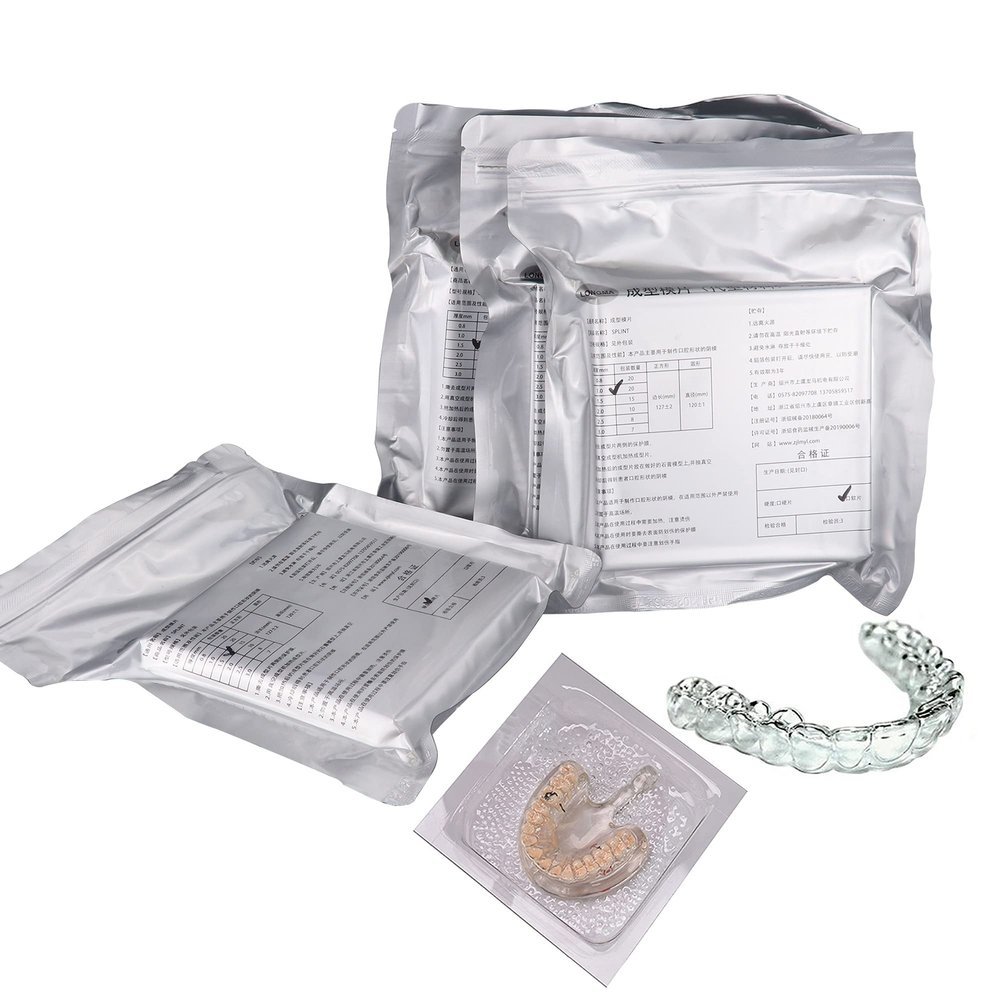 5''x5'' Dental Lab Orthodontic Splint Retainer Slice Vacuum Forming Sheet Soft Hard 1.0/1.5/2.0mm Thermoforming Material (Soft Film 1.0 20Pcs)