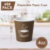 TV TOPVALUE 600 Pack 4 oz Paper Cups, Small Disposable Coffee Cups, Paper Espresso Cups, Hot/Cold Drinking Cups for Party, Picnic, Travel and Events view 2