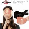 2 pcs Silk Satin Blindfold Eye Mask Sleep Mask Soft Satin Eye Cover Silk Sleeping mask Valentine Gift 155cm / 62 (Black+Pink) view 2