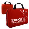 DormDoc College First Aid Kit  Compact Emergency Medical Kit for Dorm Rooms, School, Sports  with Bandages, OTC Medicines for Relief, Gauze, Quick Care Set  Portable Health Kit - 175 PCS, Red view 1