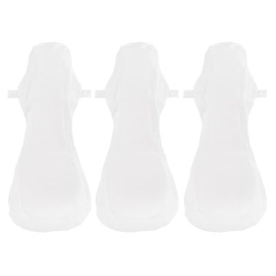 EXCEART Reusable Menstrual Cloth Sanitary Napkins Cotton Washable Feminine Pads with Button Snap 3Pcs Portable Period Pads for Travel and Daily Use