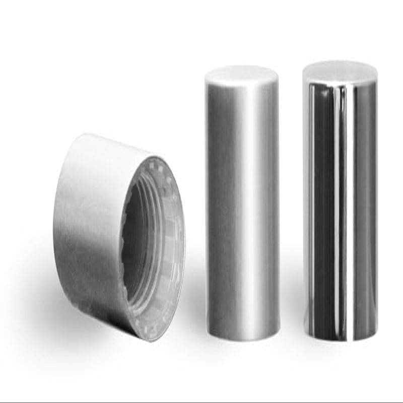 13/415 Plastic Caps, Shiny Silver Polypro Caps for Glass Roll On Containers