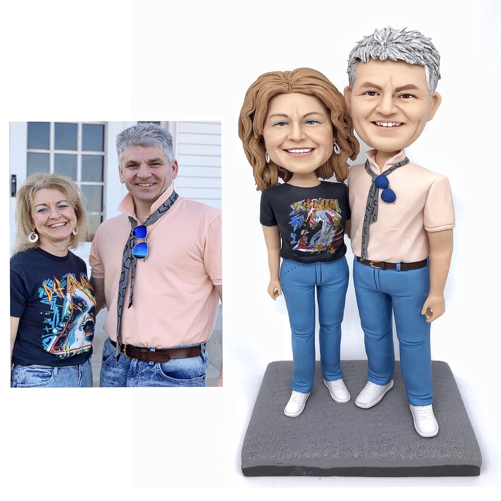 HEYSEE Funny, Custom Bobbleheads for Couple with Photos (B 2 Person)