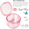 Uouovo 2022 Upgraded Denture Bath Box Cup, Retainer Cleaning Box, Complete Clean Care for Dentures, Denture Case - Second Generation (transparent pink) view 2