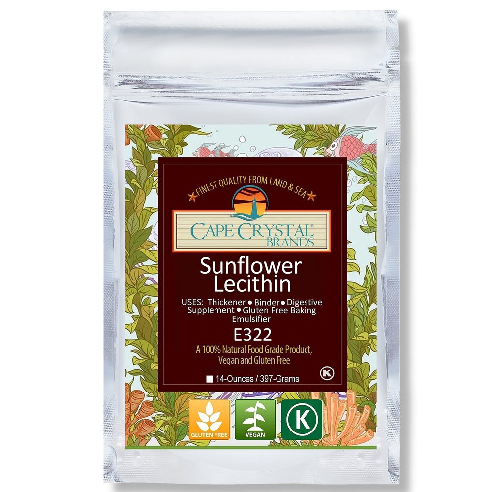 Cape Crystal Sunflower Lecithin Powder, 100% Natural and Gluten-Free. It is The Vegan, Non-GMO Alternative to Soy Lecithin Powder (14-oz.)
