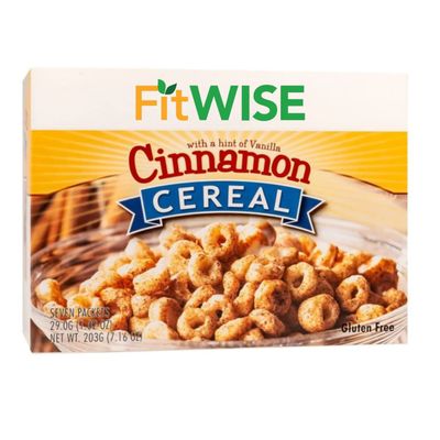 FITWISE - High Protein Cereal, 15g Protein, Low Sugar, Ideal Protein Compatible, 7 Servings Per Box (Cinnamon Vanilla)