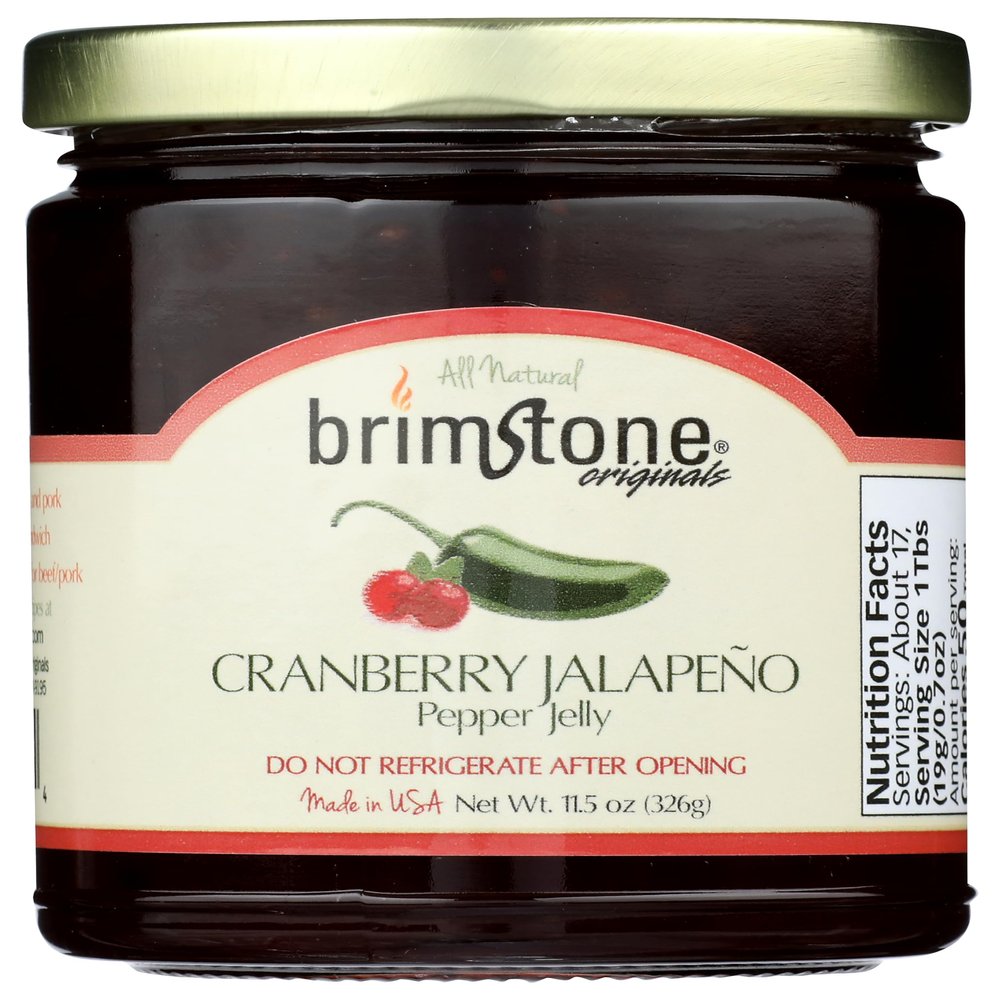 Brimstone Cranberry Jalapeno Pepper Jelly, 11.5 Oz. (Pack of 6)