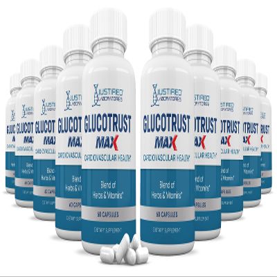 (10 Pack) Glucotrust Max 1295MG Formula All Natural Cardiovascular Support Supplement Pills 600 Capsules