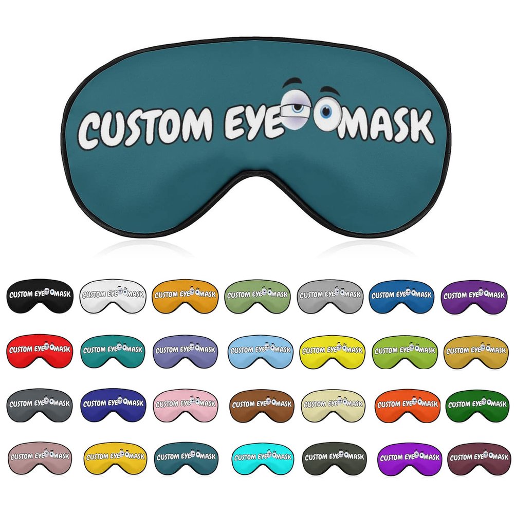 Customizable Eye Mask with Photos,Text,Logo,Personalized Sleep Mask,Adjustable Reusable Sleep Eye Mask for Women,Men and Children,Plane,Car,Office,Home,Outdoors,Hotel