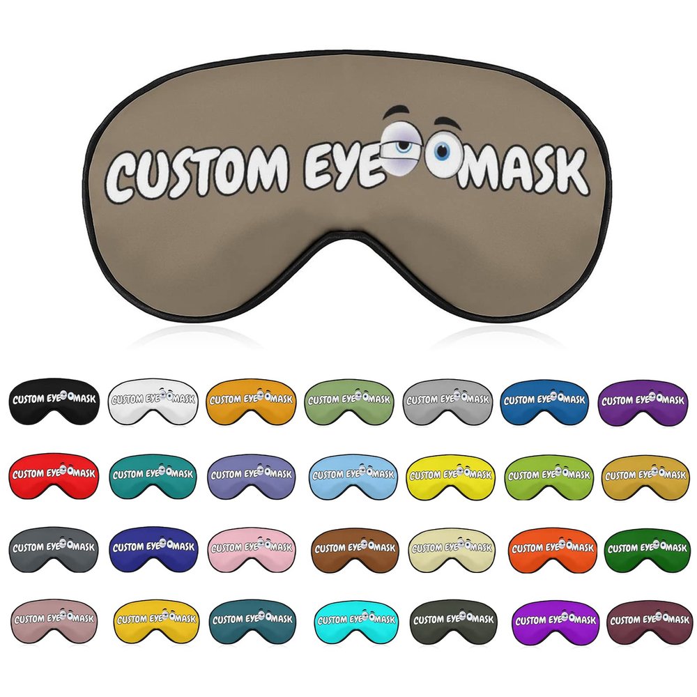 Custom Sleep Eye Mask with Photos,Text,Logo,Blackout Adjustable Eye Mask for Sleeping,Customized Gift for Lover,Family,Neighbor,Partner,Team,Colleague