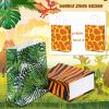 24 Pieces Animal Print Gift Bags Safari Jungle Party Favor Bag with Handle, Paper Zoo Wildlife Goodie Treat Bags Leopard Tiger Zebra Giraffe Pattern for Animal Themed Baby Shower Birthday Supplies view 3