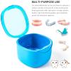 Denture Bath Case, Retainer Cleaning Box,No-Leak Denture Case, Mouth Guard, Night Guard and Retainer (blue) view 2