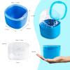 Denture Bath Case, Retainer Cleaning Box,No-Leak Denture Case, Mouth Guard, Night Guard and Retainer (blue) view 3