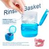 Denture Bath Case, Retainer Cleaning Box,No-Leak Denture Case, Mouth Guard, Night Guard and Retainer (blue) view 4
