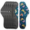 Aslana 6-Pack Reusable Cloth Menstrual Pads Sanitary Napkins Pantiliners for Light, Medium and Heavy Flow (L, 03 Poly Teal Butterfly) view 1