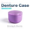Uouovo Upgraded Denture Bath Box Cup, No-Leak Denture case, Retainer Cleaning Box, Complete Clean Care for Dentures, Clear Braces, Mouth Guard, Night Guard & Retainers (purple) view 3