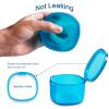 No-Leak Denture Bath Case, Retainer Cleaning Box, Clear Braces, Mouth Guard, Night Guard and Retainer (transparent blue) view 4