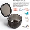 Uouovo Upgraded Denture Bath Box Cup, No-Leak Denture case,Retainer Cleaning Box, Complete Clean Care for Dentures, Clear Braces, Mouth Guard, Night Guard & Retainers (transparent grey) view 2