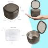 Uouovo Upgraded Denture Bath Box Cup, No-Leak Denture case,Retainer Cleaning Box, Complete Clean Care for Dentures, Clear Braces, Mouth Guard, Night Guard & Retainers (transparent grey) view 3