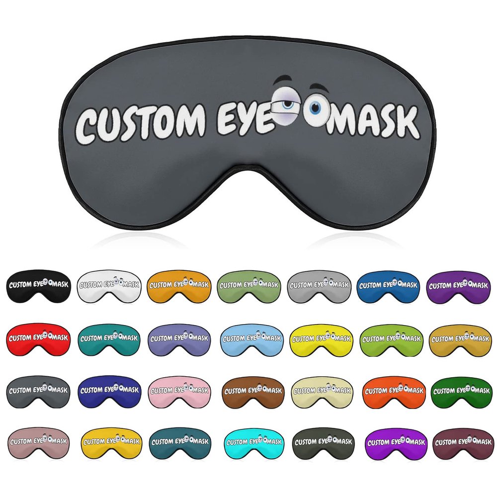 Custom Sleep Mask for Women and Men with Photos,Text,Logo,Single-Sided Printing,Personalized Adjustable Reusable Eye Mask,Mother's Day,Birthdays,Christmas,Valentine's Day Gift