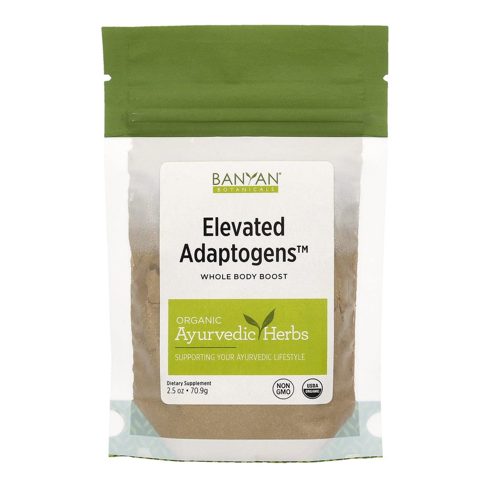 Banyan Botanicals Elevated Adaptogens  Organic Superfood Powder with Moringa, Ashwagandha & Tulsi  Caffeine-Free Superfood Blend for Herbal Stress Relief*  2.5oz  Non GMO Sustainably Sourced Vegan