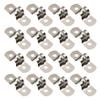 Heyiarbeit 8mm(0.3") Rigid Pipe Strap, 2 Holes Tube Straps 304 Stainless Steel Tension Tube Clip Clamp Silver Tone 50PCS view 1