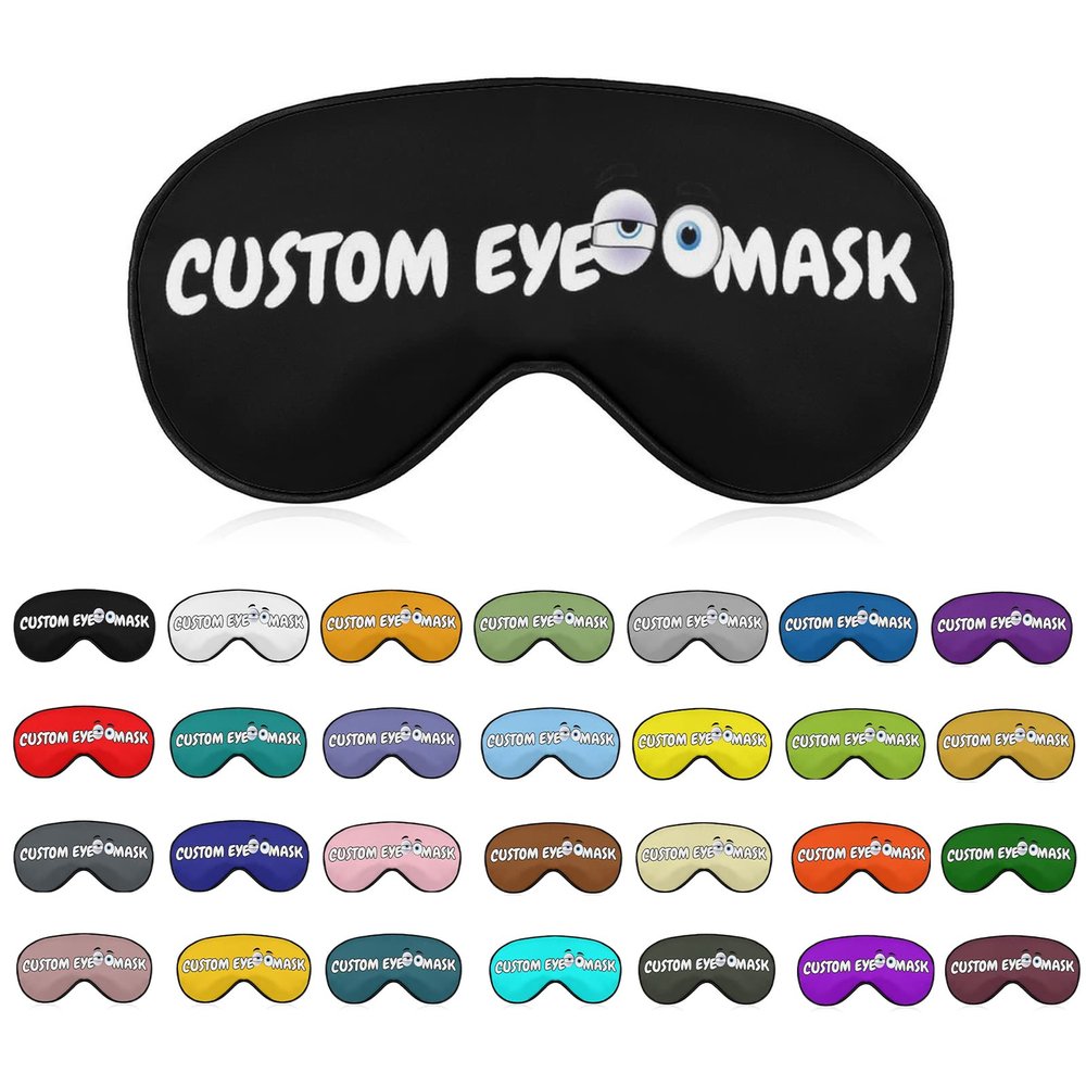 Design Sleep Mask for Women and Men with Photos,Text,Logo,Single-Sided Printing,Personalized Adjustable Reusable Eye Mask,Mother's Day,Birthdays,Christmas,Valentine's Day Gift