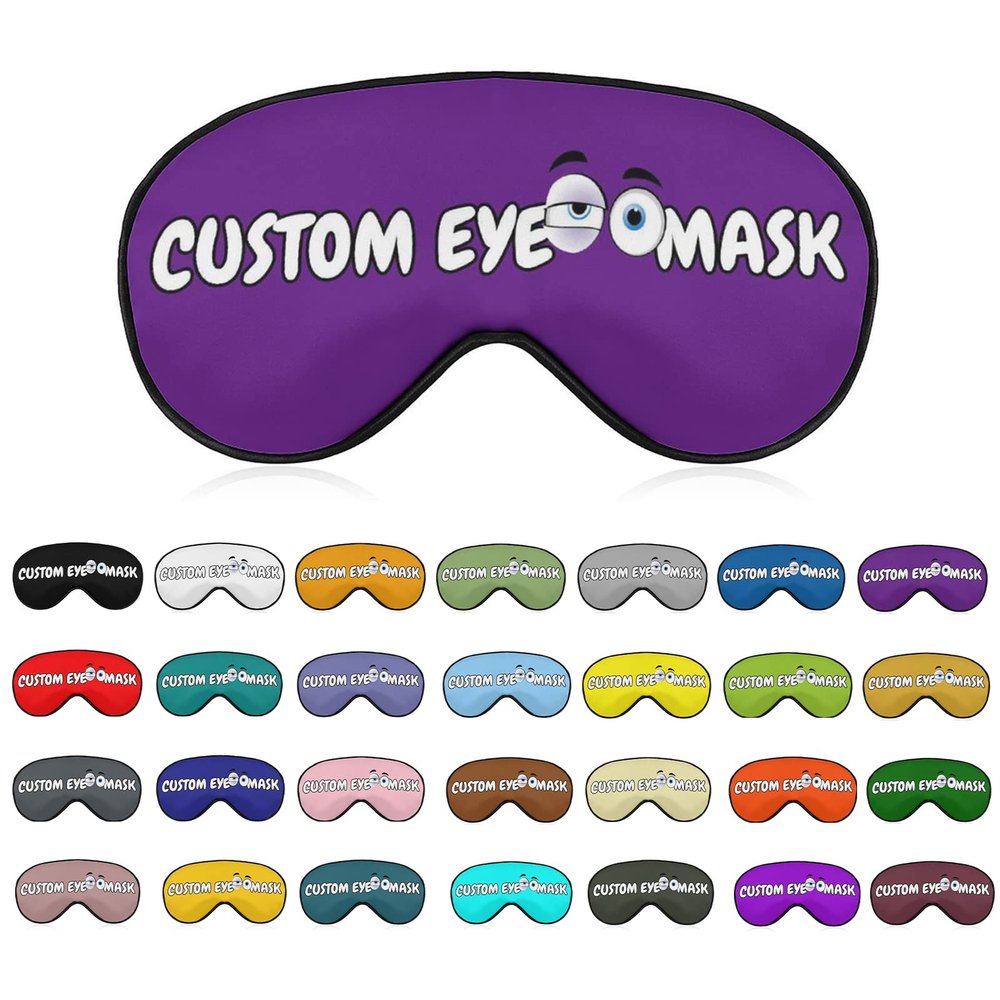 Customizable Sleep Eye Mask with Photos,Text,Logo,Blackout Adjustable Eye Mask for Sleeping,Customized Gift for Lover,Family,Neighbor,Partner,Team,Colleague