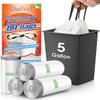 5 Gallon 80 Counts Strong Drawstring Trash Bags Garbage Bags by RayPard, Small Plastic Bags, Trash Can Liners for Home Office Kitchen Bathroom Bedroom, White Waste Basket Liners (White) view 1