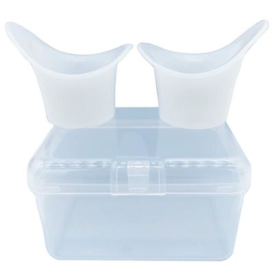 2Pcs Eye Wash Cup,Eye Cups for Eye Wash,Silicone Eye Bath Cup for Rinse with Storage Container