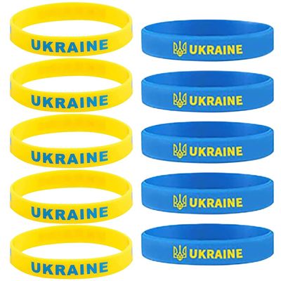 SFNTION Ukraine Silicone Wristbands, Blue/Yellow, Ukrainian National Flags Pattern, Unisex Adults