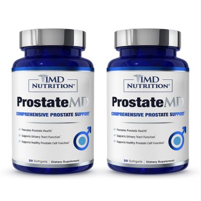 1MD Nutrition ProstateMD Saw Palmetto Prostate Support Supplement - Support for Urinary Tract and Frequent Bathroom Urges | 60 Softgels (2-Pack)