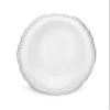 " OCCASIONS " 20 Plates Pack, Heavyweight Disposable Wedding Party Plastic Oval Bowls (7 oz Dessert Oval Bowls, White and Silver) view 3