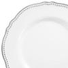 " OCCASIONS " 20 Plates Pack, Heavyweight Disposable Wedding Party Plastic Oval Bowls (7 oz Dessert Oval Bowls, White and Silver) view 4