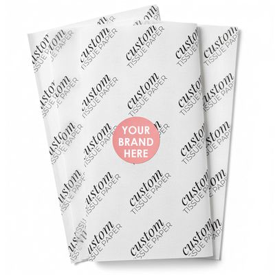COACO Personalized Tissue Paper, Your Custom Design, Logo, or Text, Great for Holiday or Special Occasion, Small Business Packaging or Gift Wrapping, 30, 50, or 100 Count, White (18"x15")