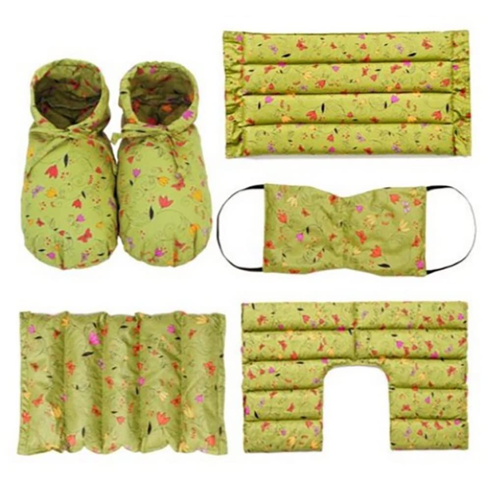 5 Set Cold and hot Herbal Steam Pack Eye, Shoulder, Abdomen, Foot, Multi-Purpose Pack,Lavender, Lemongrass, Rosemary, Cassia Torre Green