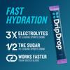 DripDrop Hydration Packets - Juicy Variety Pack - Single Serve Electrolytes Powder Drink Mix - Grape, Fruit Punch, Strawberry Lemonade, Cherry - Non-GMO, Gluten Free, Vegan - 16 Sticks view 2
