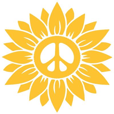 Ukrainian Sunflower of Peace No War on Ukraine Anti-War Vinyl Cutout Sticker Rub On Decal 3.25-by-3.5 Inches (Green)