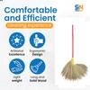 SN SKENNOVA - 1 Pc of 41 inch Tall of Asian Straw Broom Whisk Broom Sweeping Broom with Bamboostick Handle for Sweeping Dirt, Dust, Garbage view 2